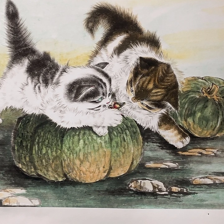 国画张钰军45.68手绘画芯