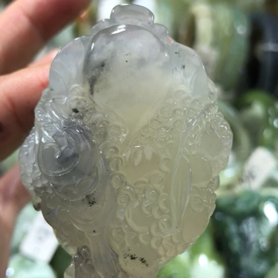 未镶嵌岫玉手把手把