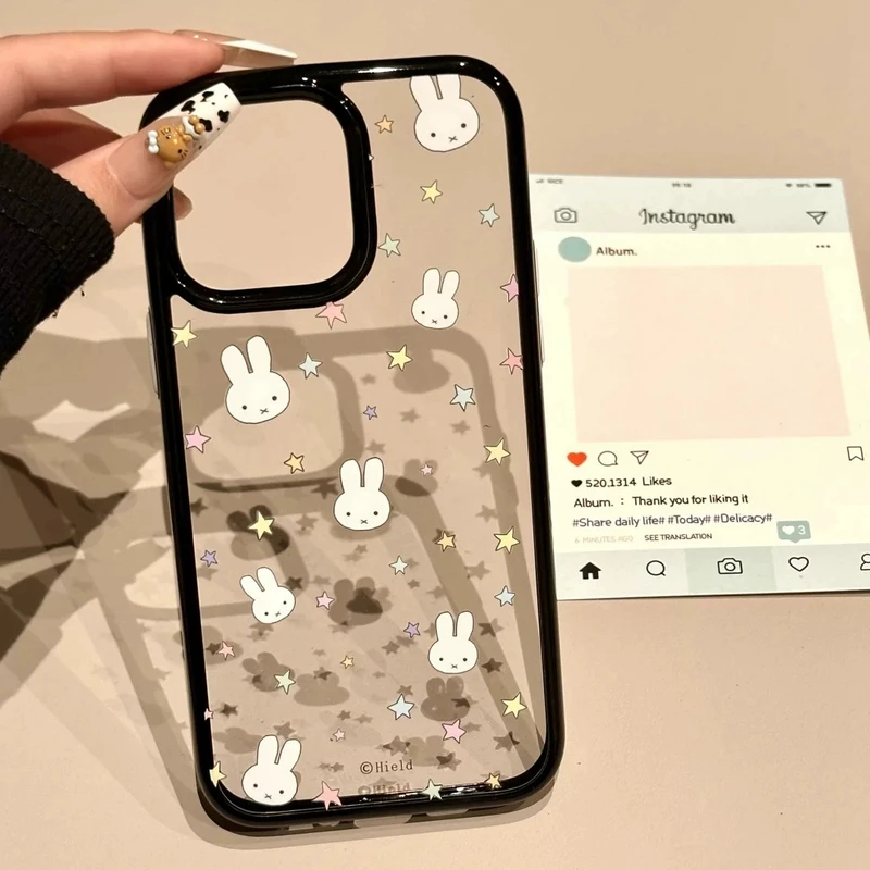 星星小兔子适用苹果15Promax手机壳iPhone16防摔14亚克力13可爱12