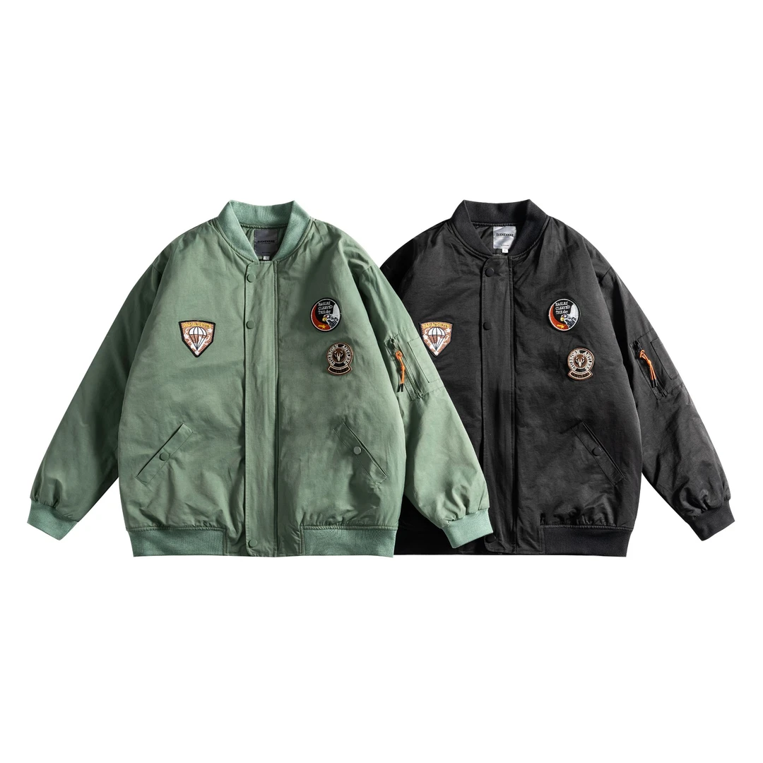 KONITIHA 冬季情侣加厚美式刺绣贴标宽松休闲百搭棒球棉服潮 M389