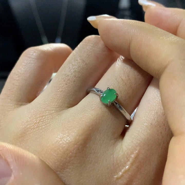 翡翠银S925镶嵌戒指