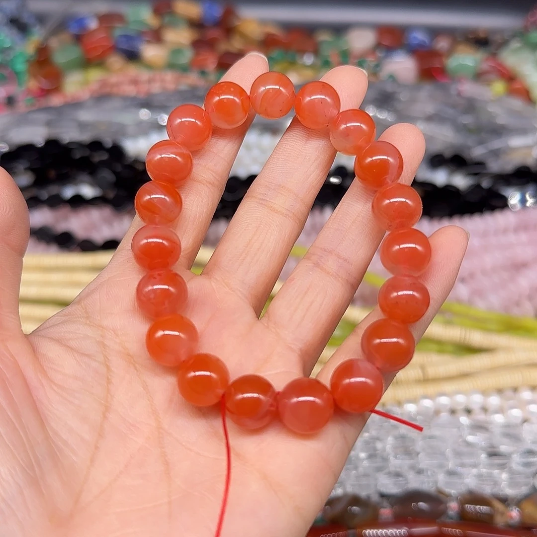 用***8玛瑙/玉髓合金珠宝半成品南红单圈11mm一条