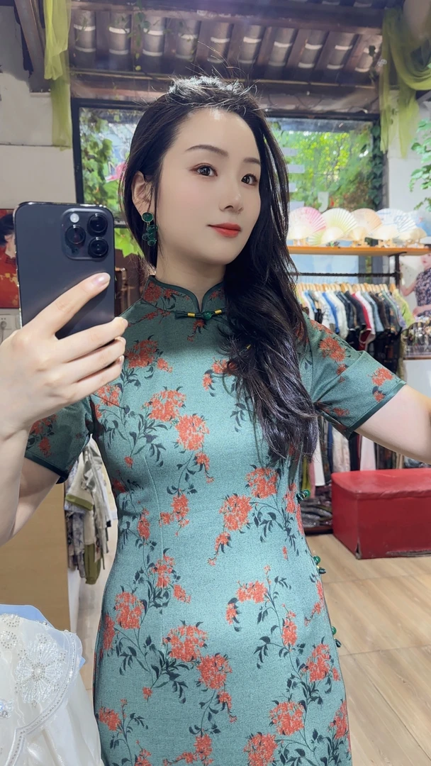 三分袖日常薄款旗袍中式气质新中式老上海御姐大气明艳女神范儿