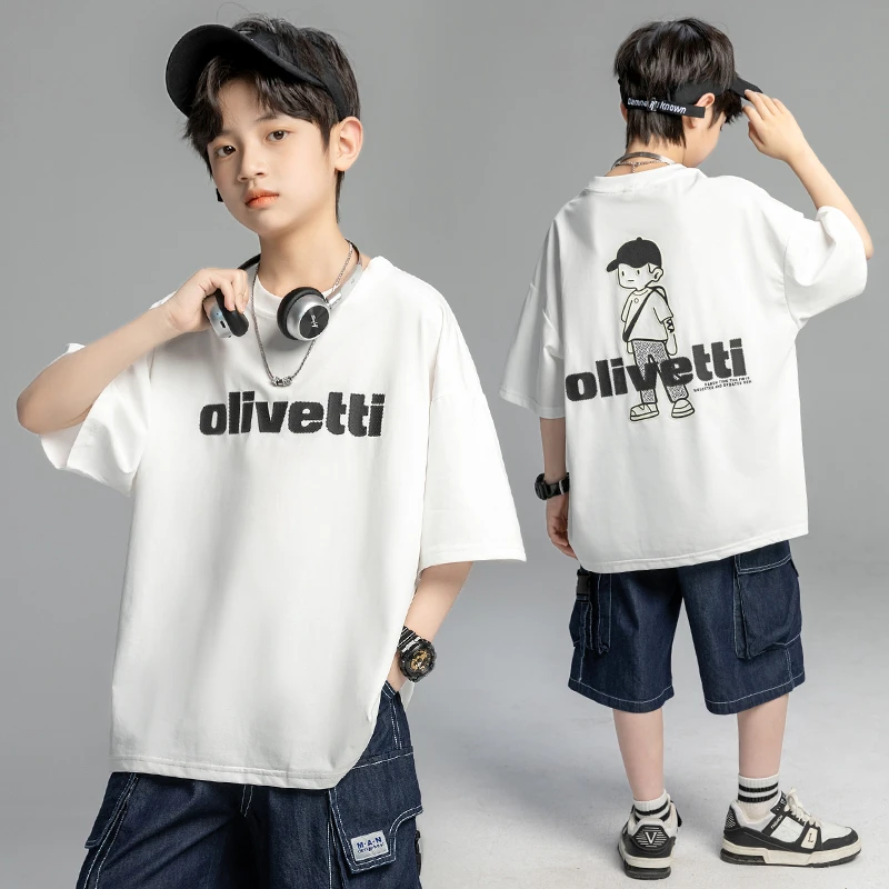 男童夏装T恤2025新款夏季时髦中大童男孩网红【奇斯熊】BF048