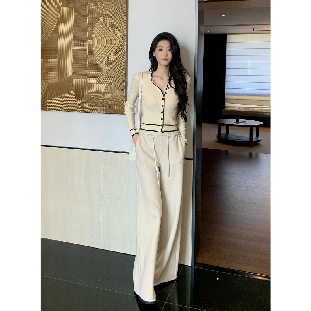 JIJINQI秋冬显瘦百搭高腰拖地裤阔腿垂感直筒休闲裤JD10KZXL1105