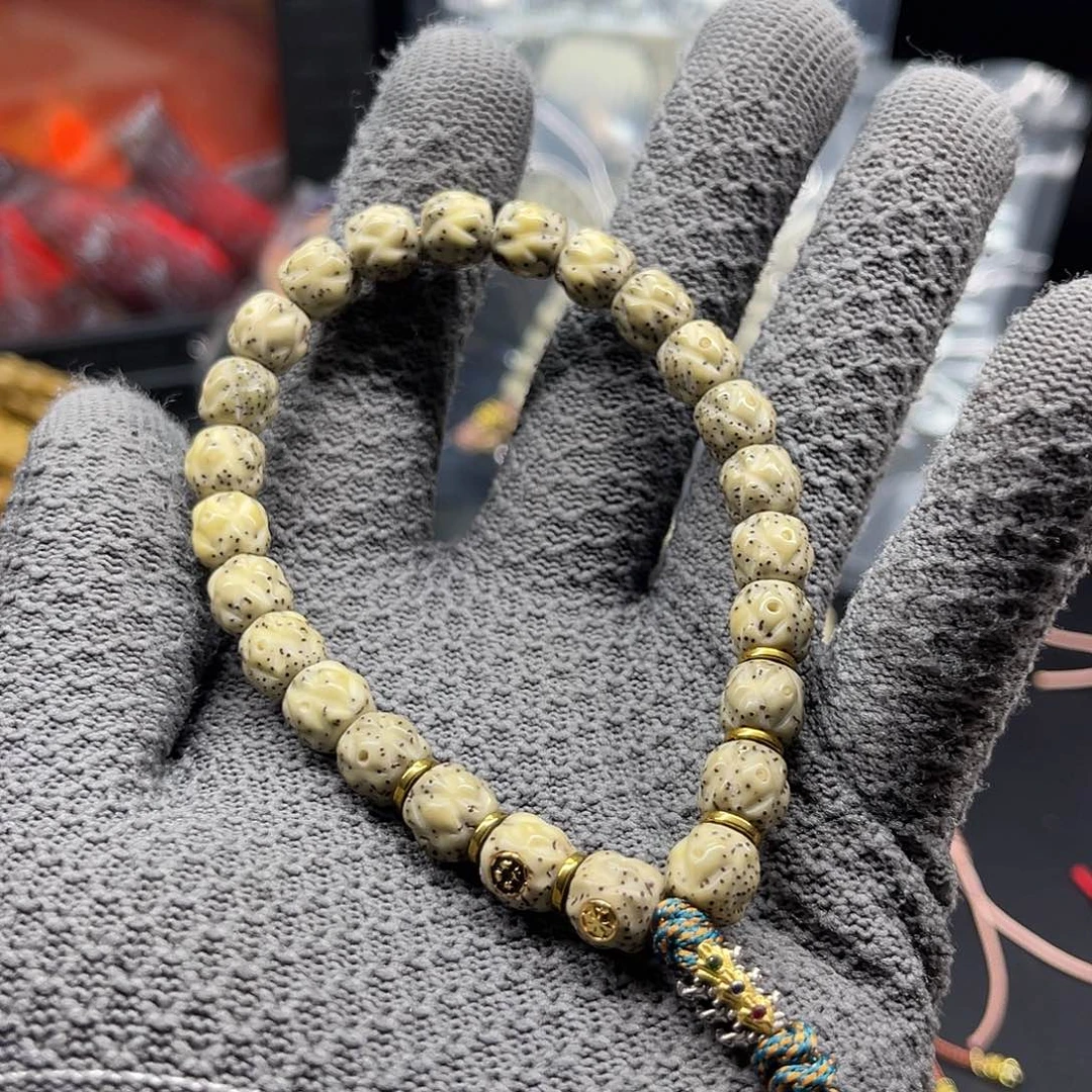 手串星月菩提肌肉纹无相双银标手串