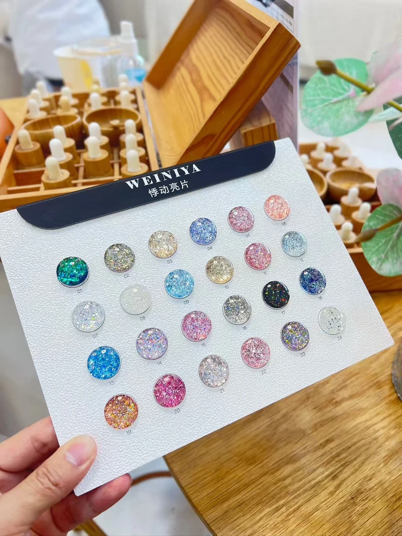 2025新品活动隆牡24色晚霞亮片罐装甲油胶一色一备美甲店专用胶