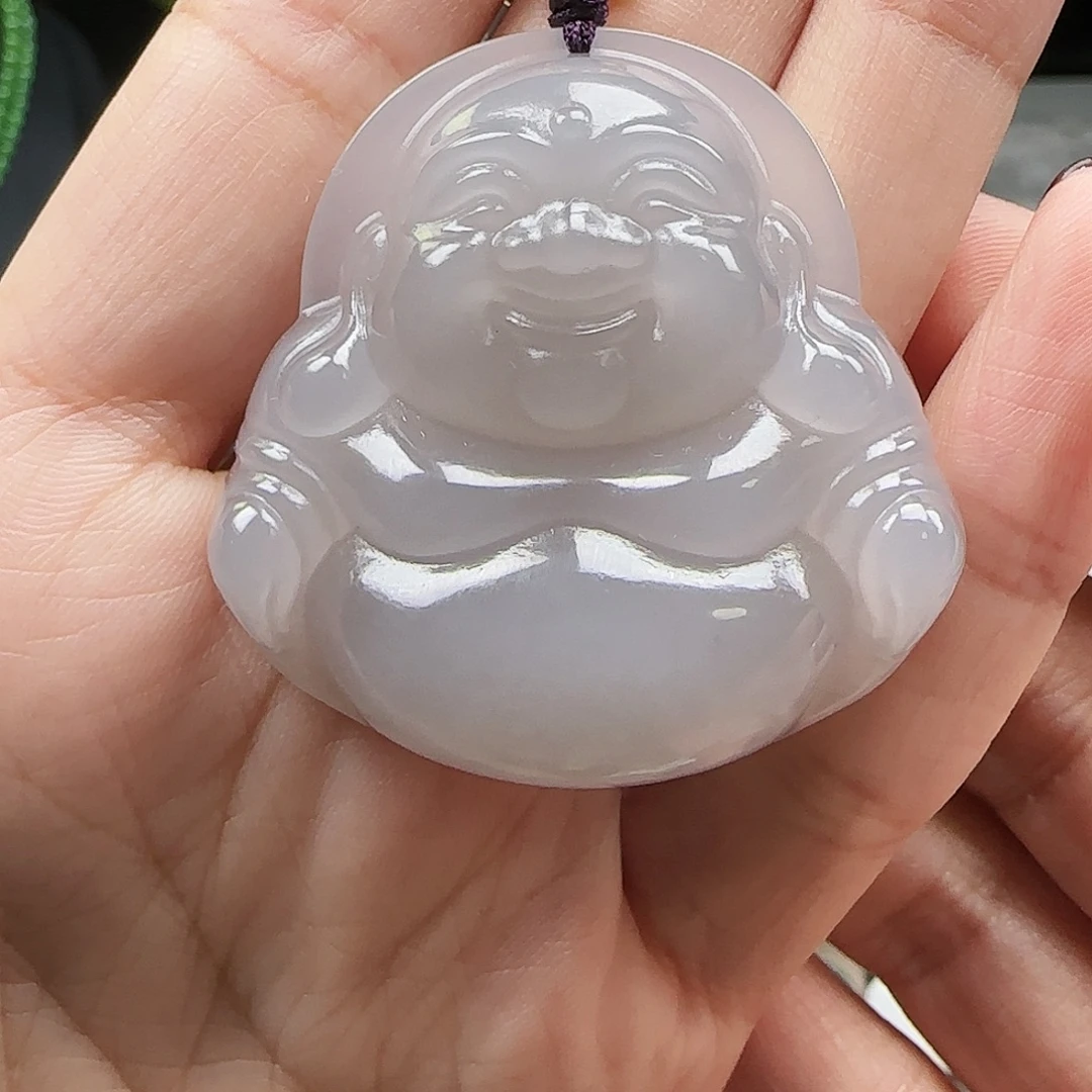 和田玉18K金镶嵌吊坠(赠链)