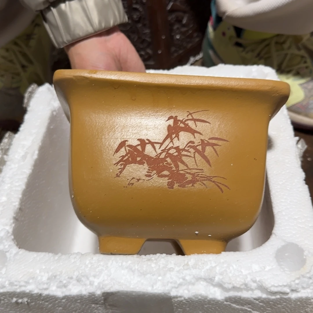 紫砂花盆口径18厘米