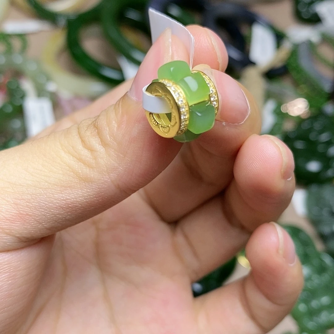 和田玉（碧玉）银S925镶嵌颈饰