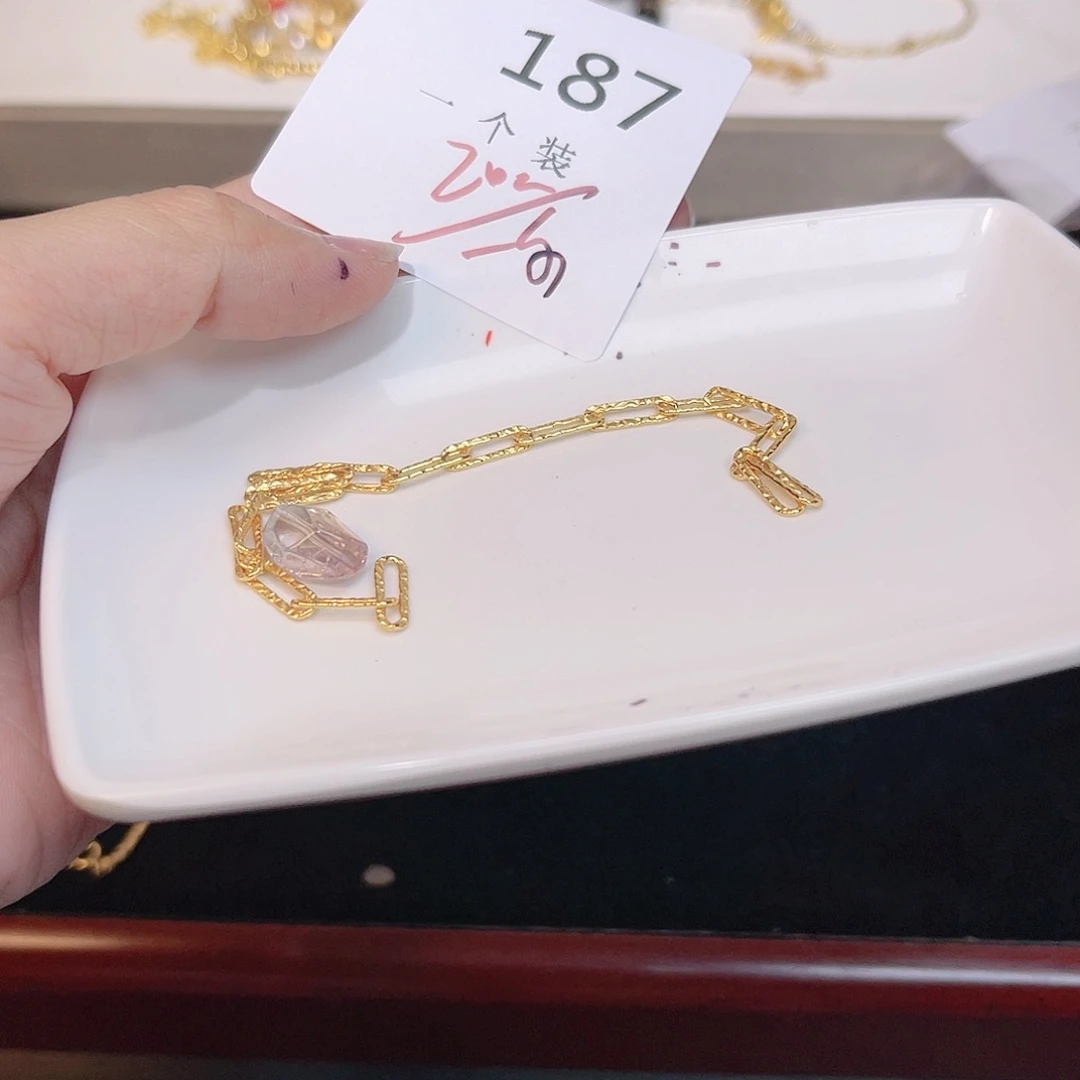 水晶珠宝半成品银S925镀金镶嵌187