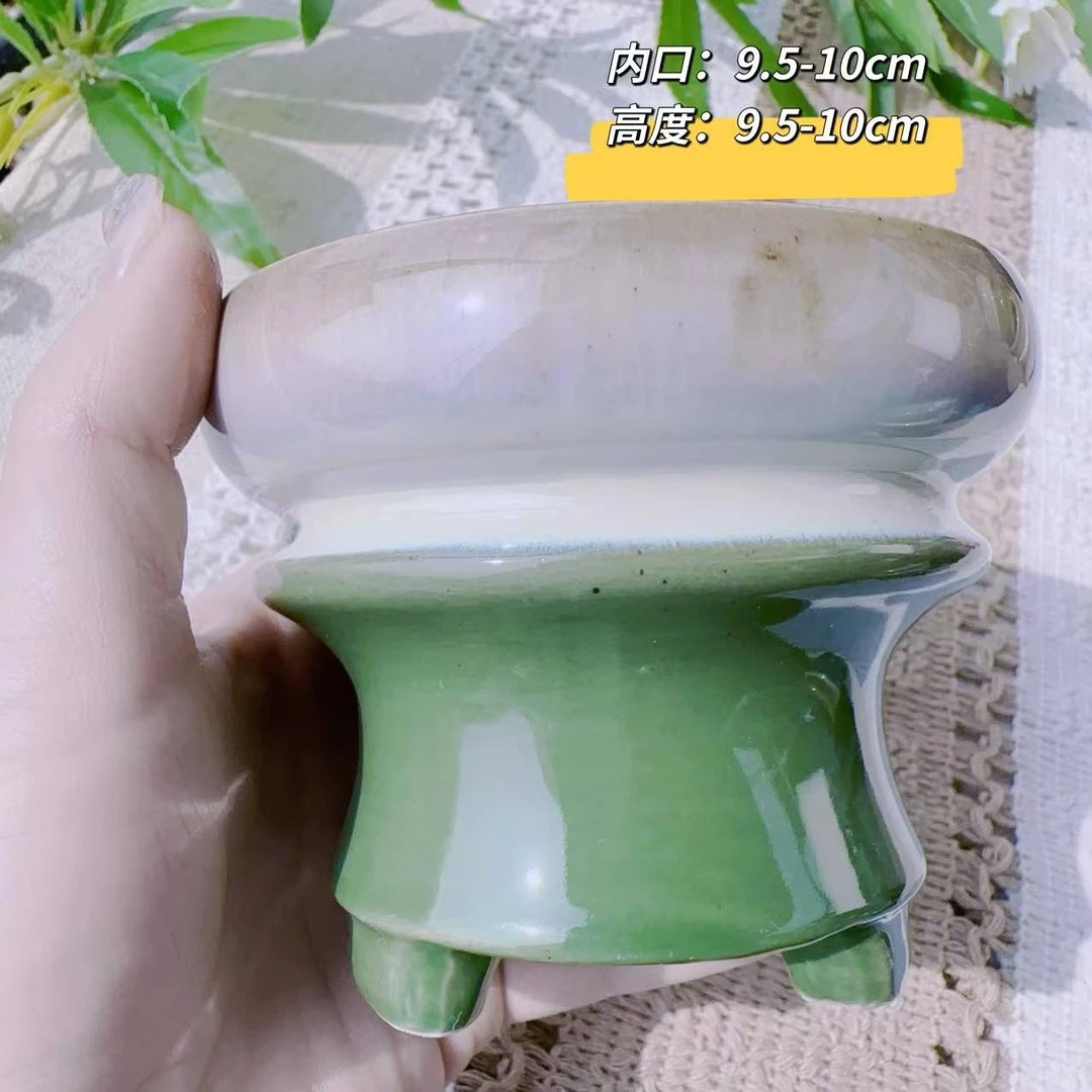 M036/景德镇高温流釉手工花盆直播间福利