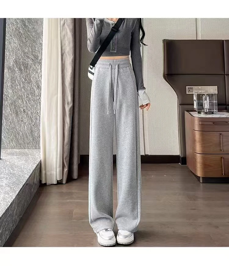 6035新款宽松直筒休闲秋冬加绒裤