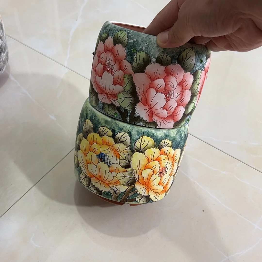 *****景德镇炫彩手绘景德镇陶瓷花盆