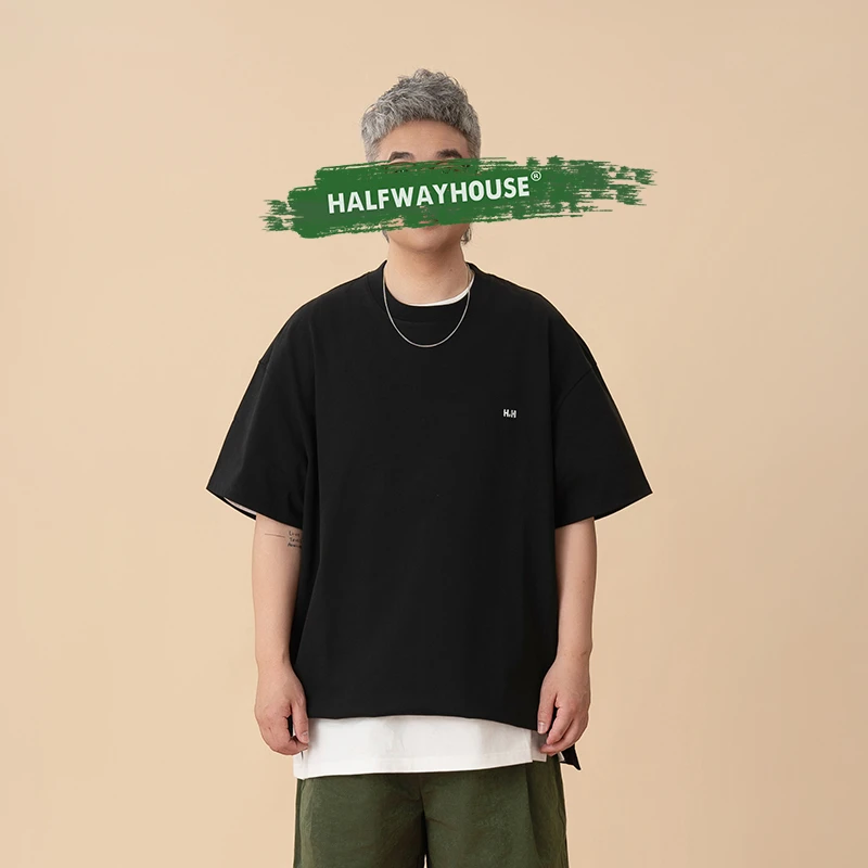 【重磅纯棉300g】HalfwayHouse25年夏季新款日系潮流短袖中性T恤