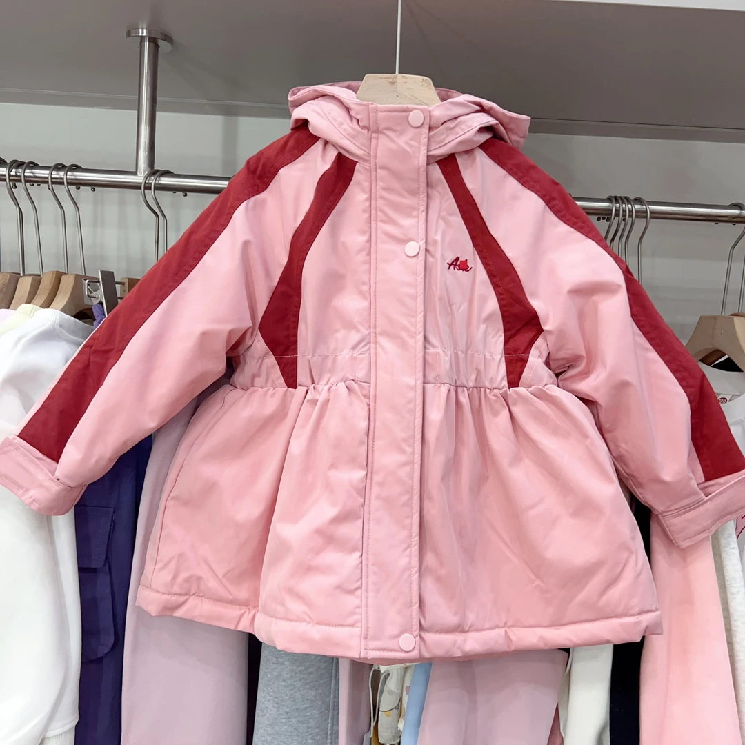 875~女童加绒拼色上衣外套（仿兔毛）~