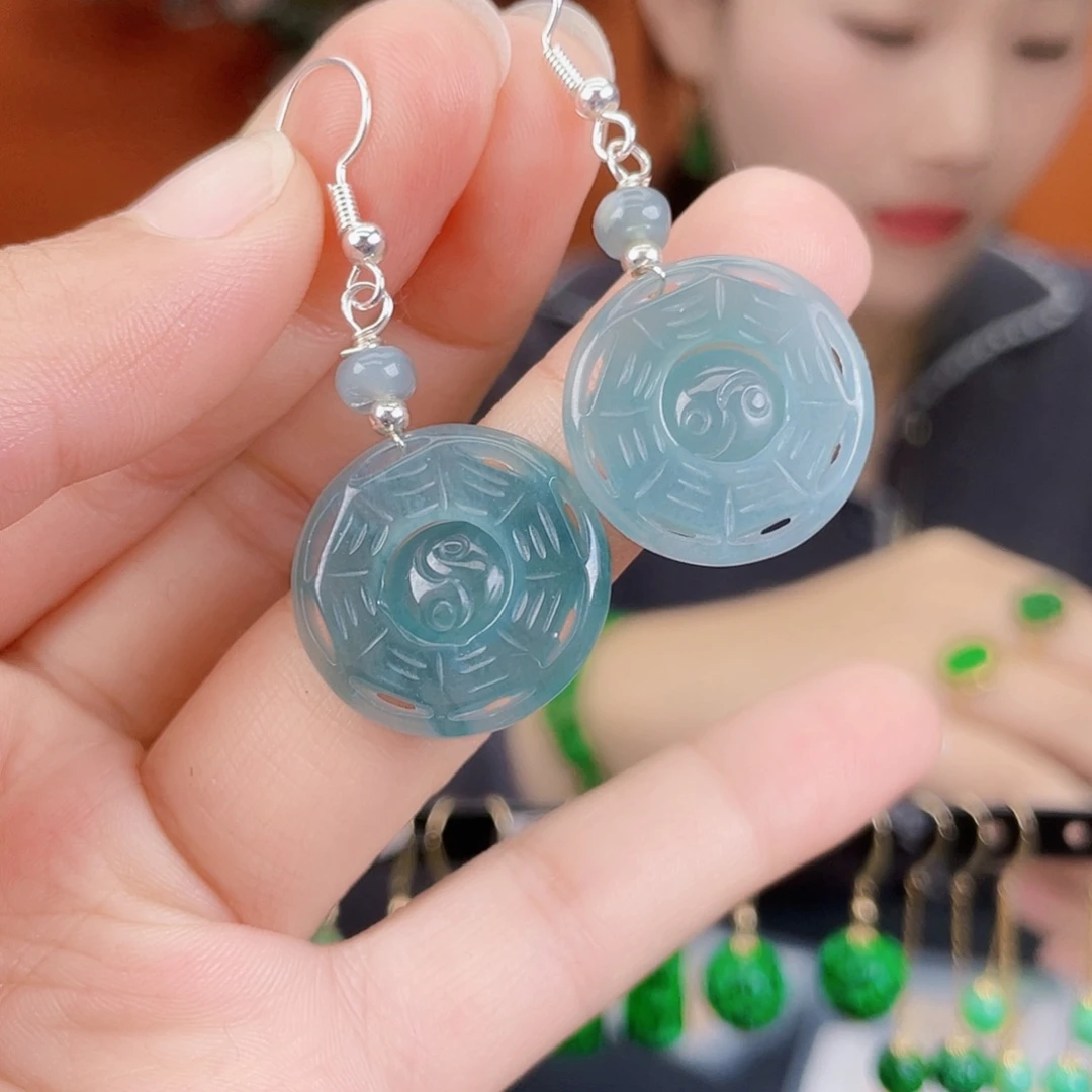 翡翠未镶嵌耳饰饰品