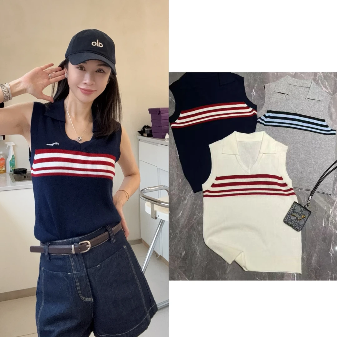（小雨推荐85217）2025年早秋时尚修身舒适韩版条纹翻领打底衫