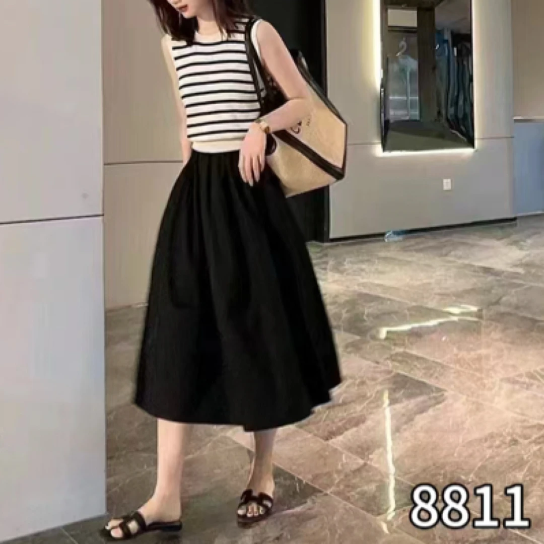 8811裙#【裙长约73】高腰半身短裙女夏季减龄小个子百搭裙