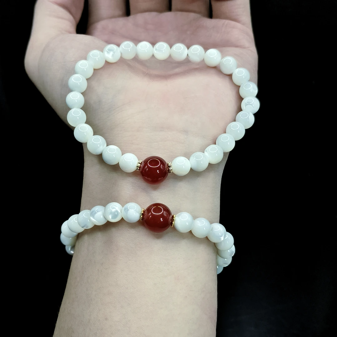 【李想精选】贝母DIY单圈手串X13【多样性发其一】约10-6mm