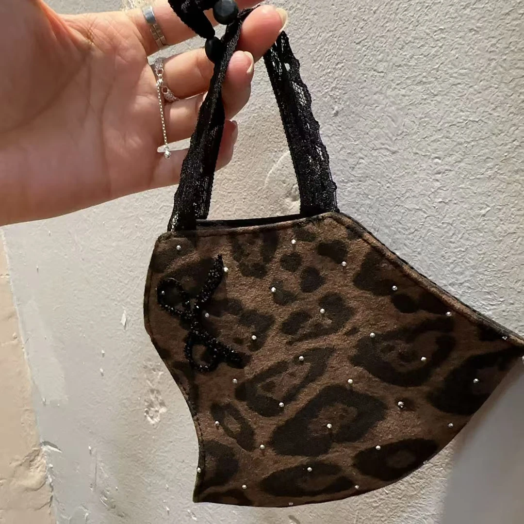东大门豹纹蕾丝带口罩