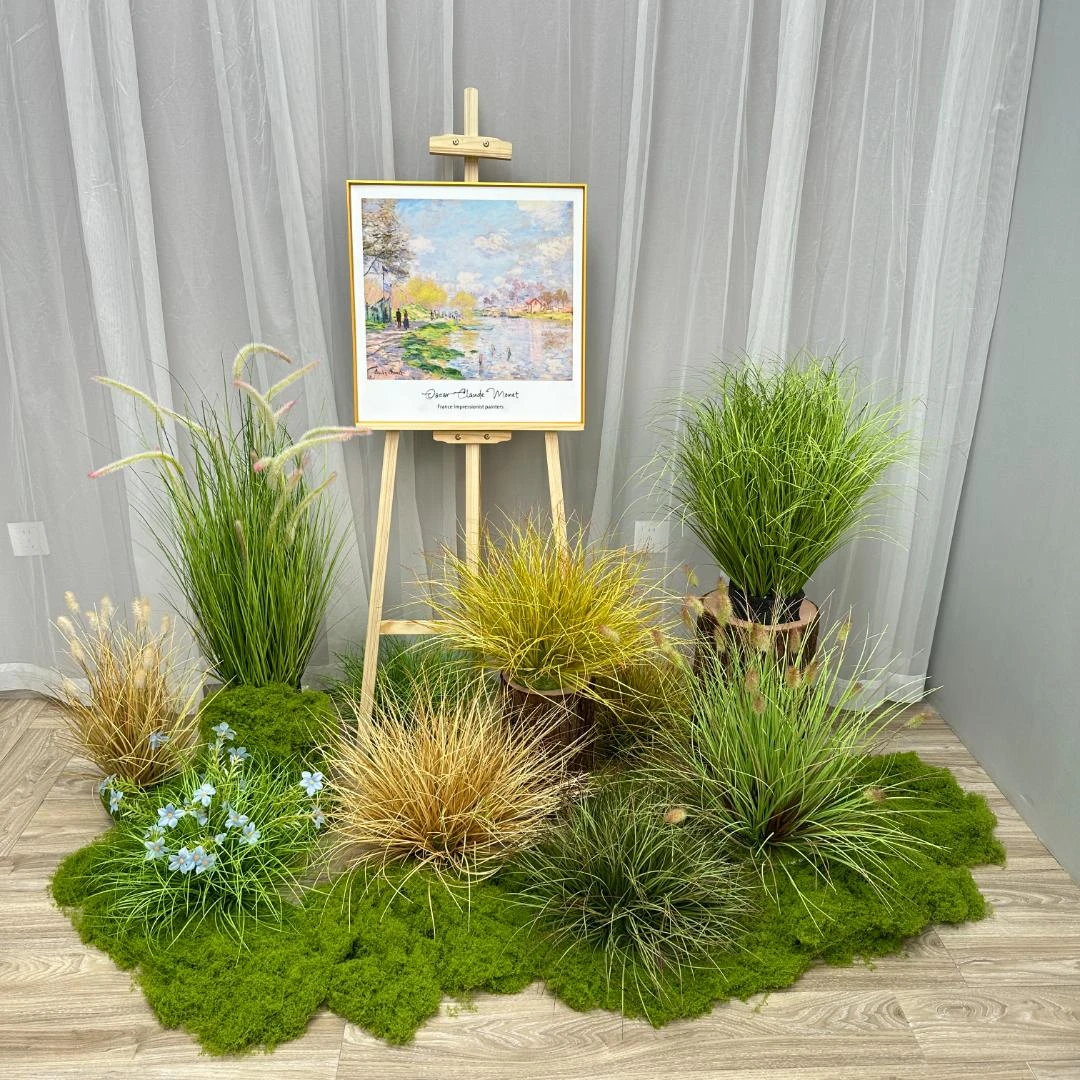 假草芦苇草仿真假花绿植蒲草室内造景装饰仿生植物假草丛草团摆件