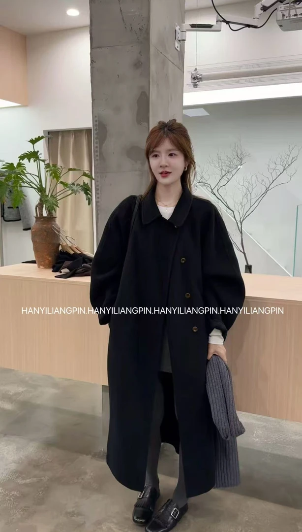 【赫本】双面腰带款绵羊毛大衣（不可机洗）