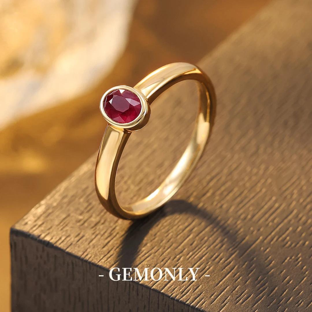 GEMONLY｜18K金天然红宝石戒指0.5ct