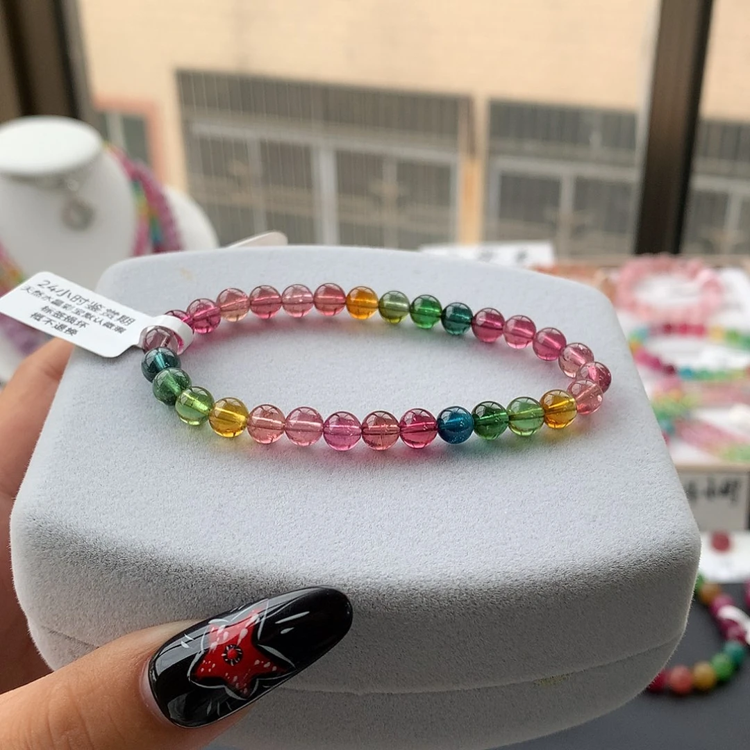 定制碧玺未镶嵌素圈艳丽妖精色色标