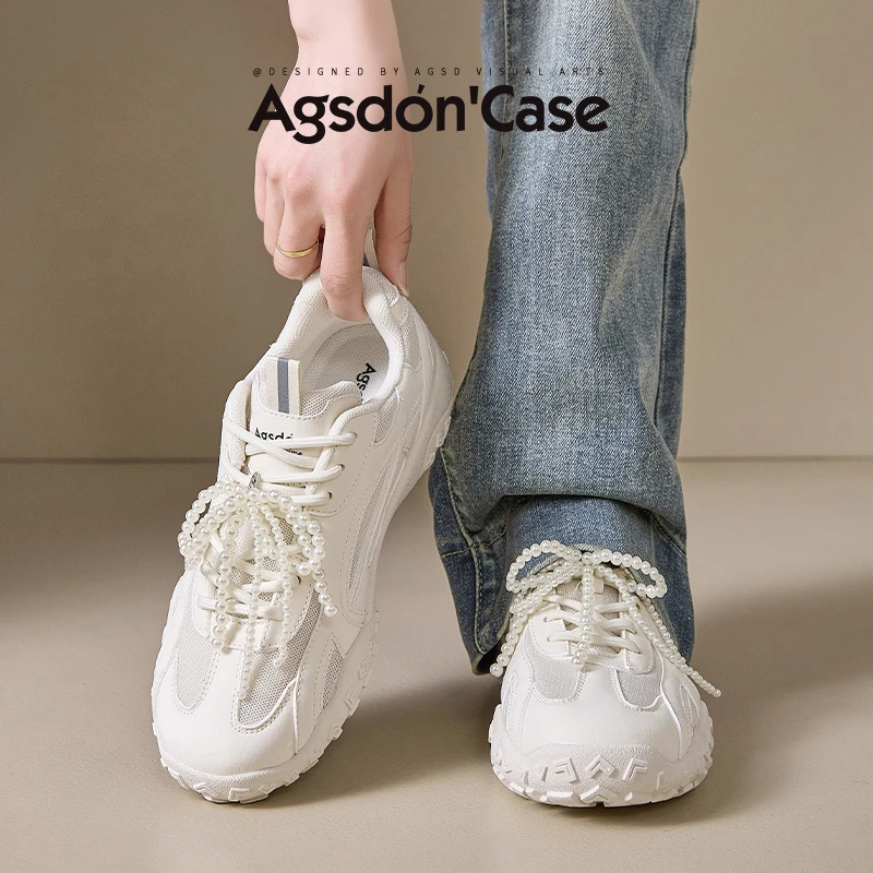 奥古狮登芭蕾德训鞋女2025新款夏季网面透气厚底阿甘女鞋运动爆xx