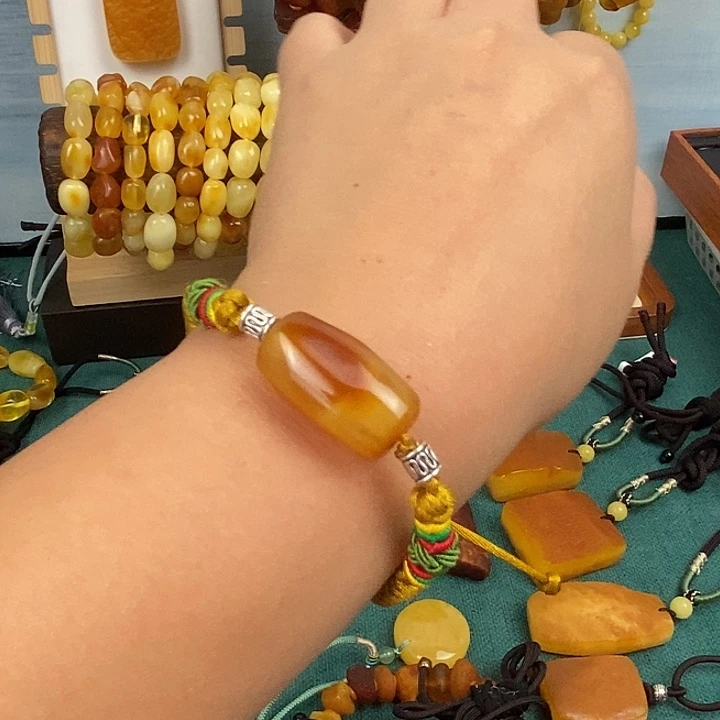 未镶嵌蜜蜡裸石手绳