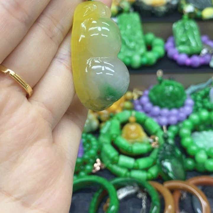 翡翠未镶嵌耳饰项链37