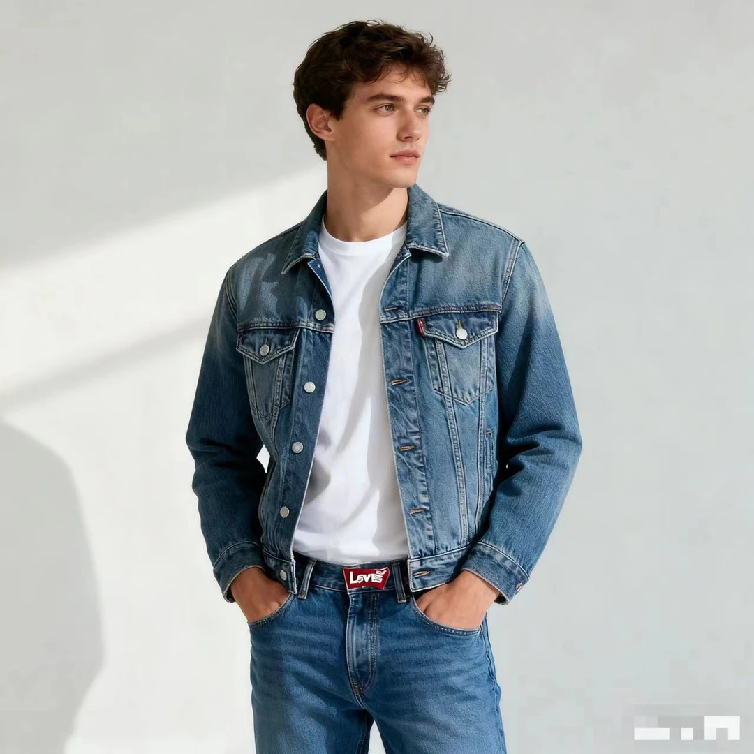 399【古着】水洗做旧牛仔秋冬款