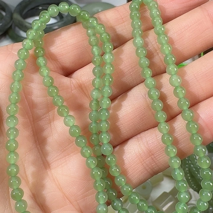 和田玉（碧玉）未镶嵌手链4mm