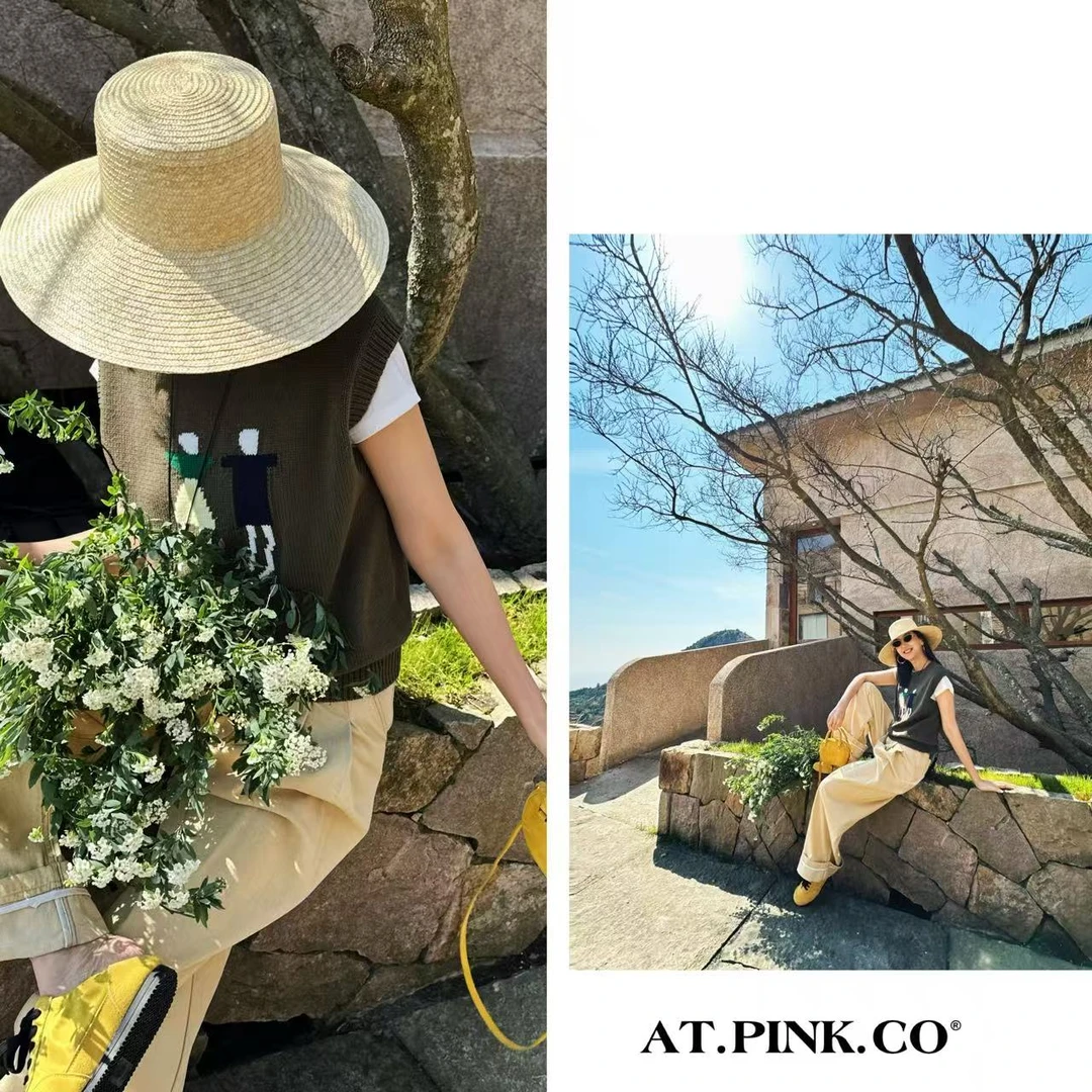 小哨兵图案针织背心  G1438