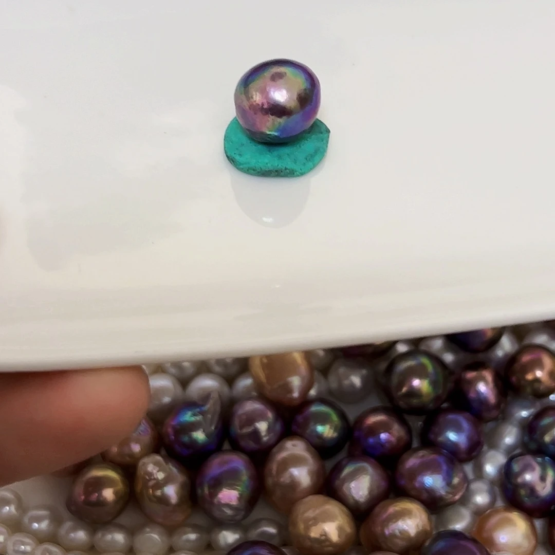 淡水珍珠耳饰未镶嵌奶**糖