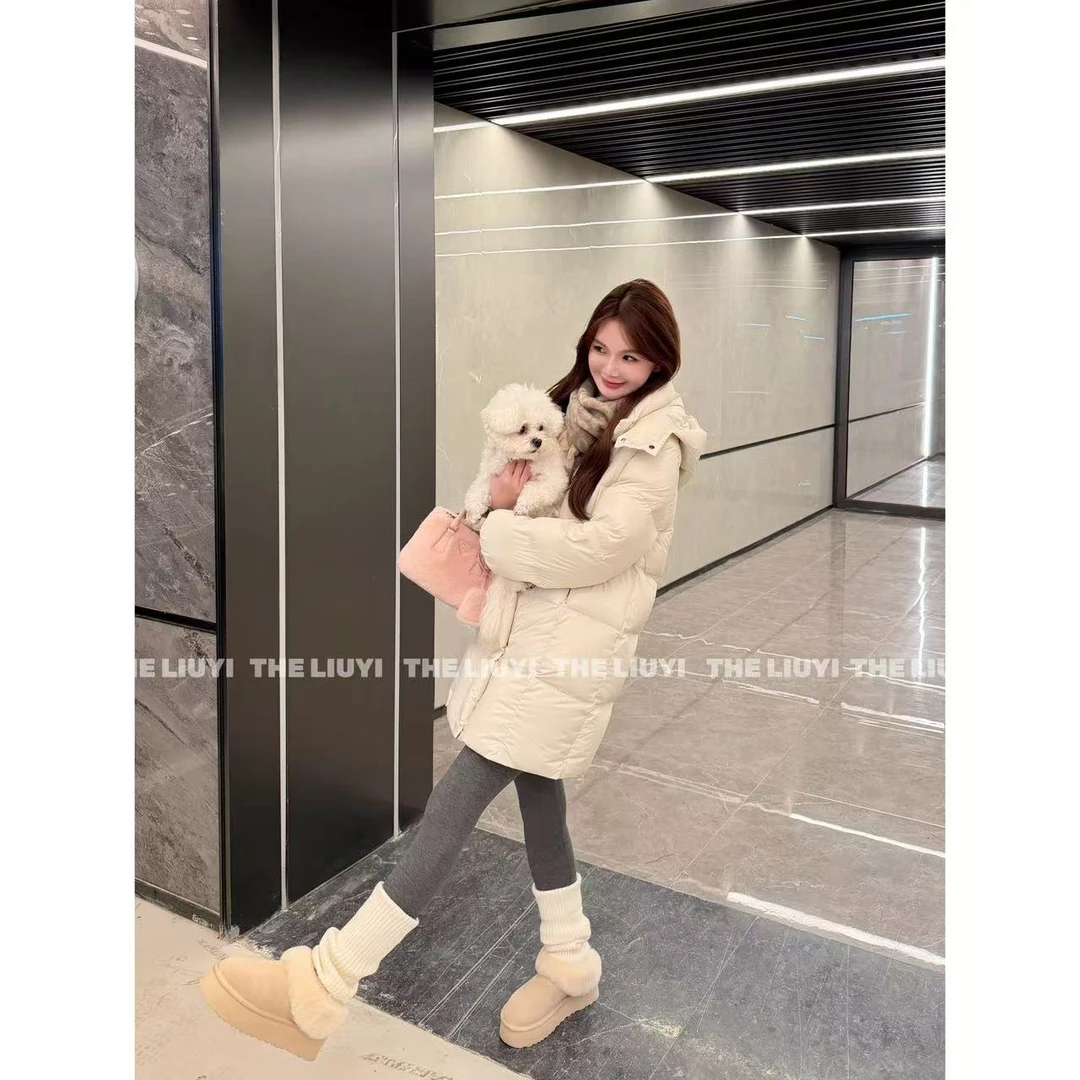 【LIUYI】暴雪时分~90白鹅绒中长款保暖抗寒羽绒服外套511063