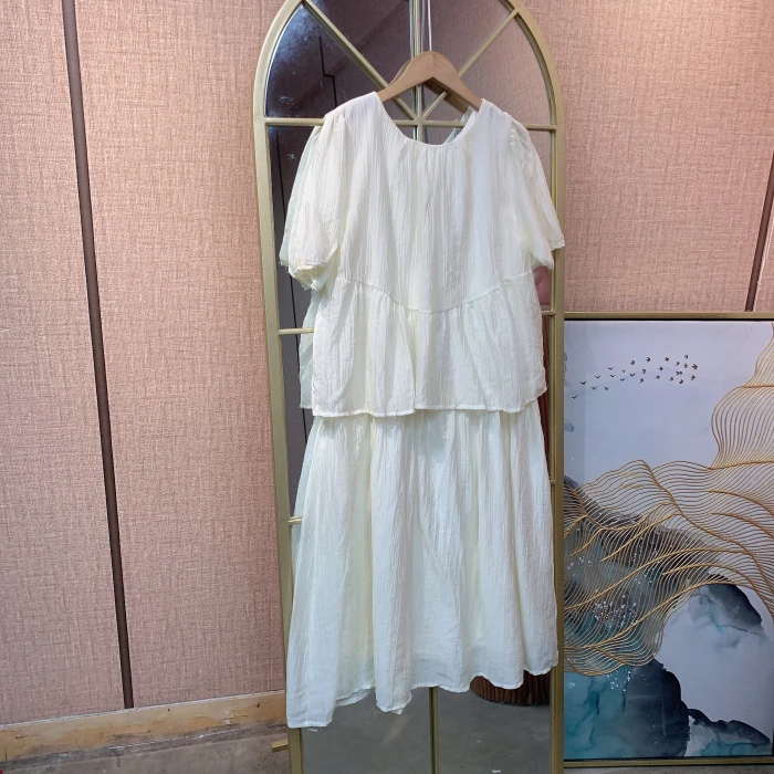 MM074孕妇杏色连衣裙L90-130XL140 XXL150