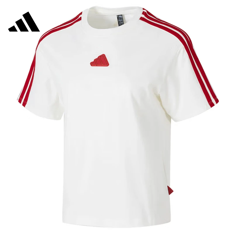 adidas阿迪达斯女子CW SS TEE针织无领短T恤JW6664