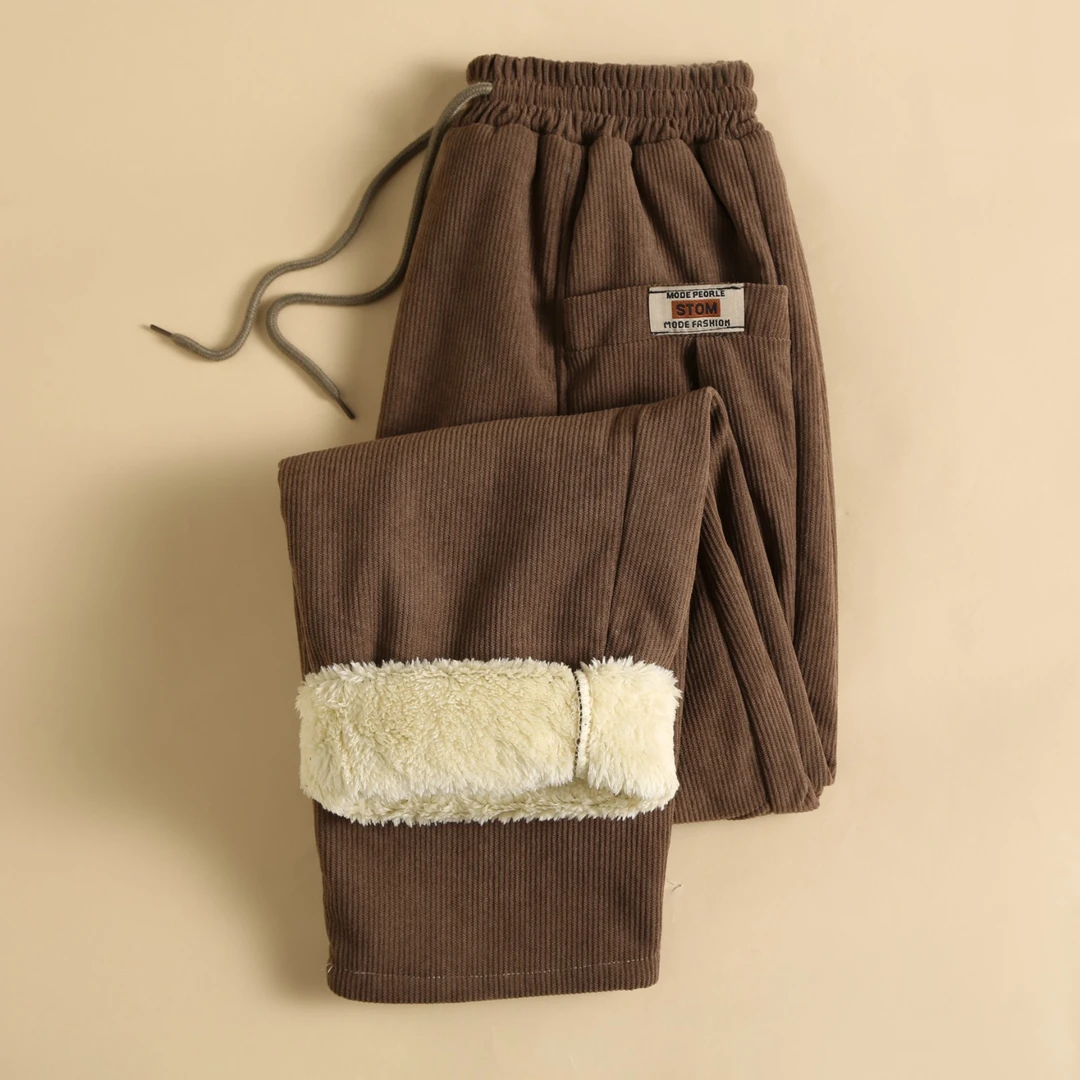 特厚羊羔绒妈妈运动休闲裤雪尼尔直筒裤子中老年人秋冬季加绒保暖