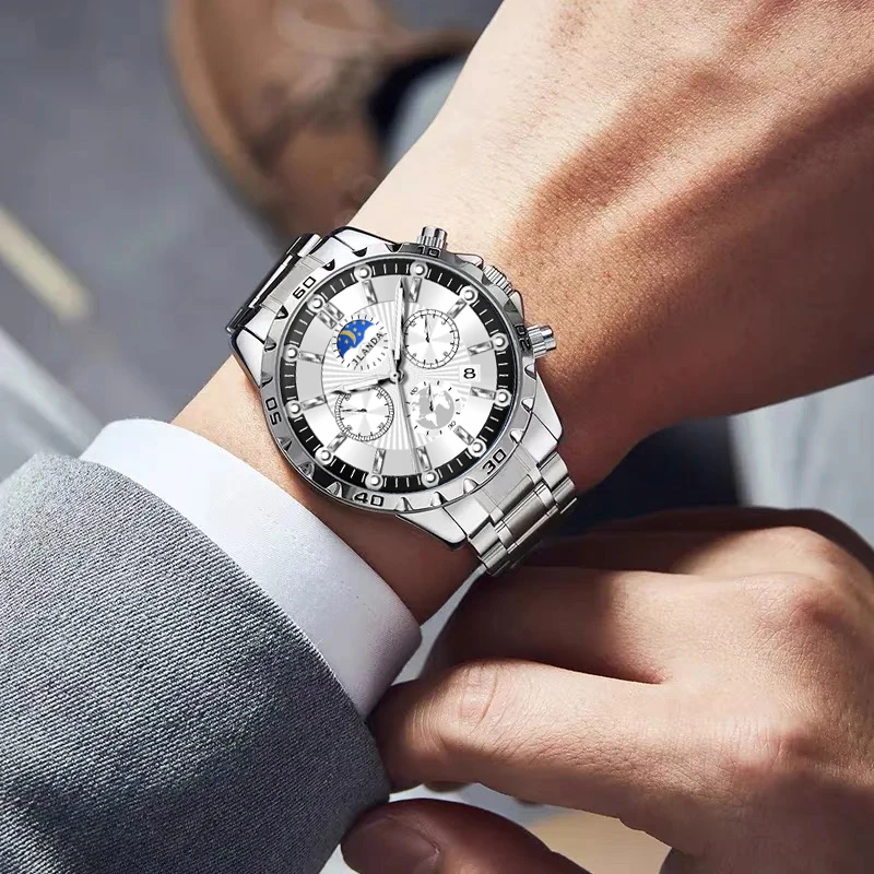 【低配款】多功能四眼六针日月星辰男士腕表手表男表