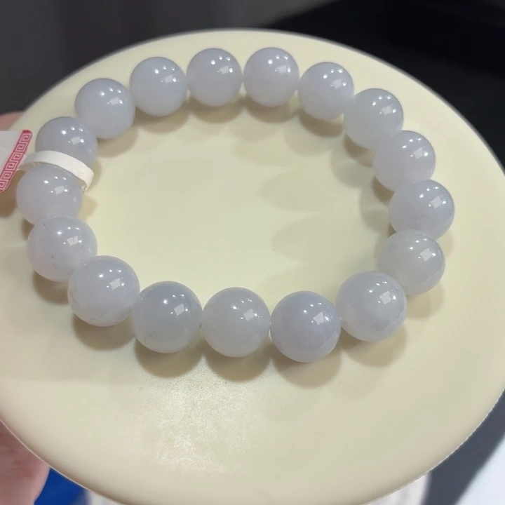 翡翠未镶嵌手链冰胶浅紫洒金卡12