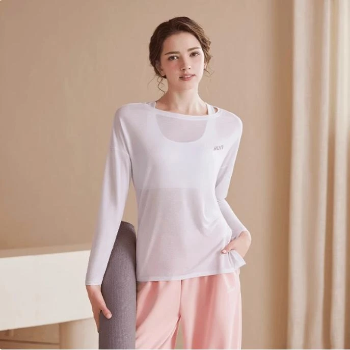 【68号】J33987Y上衣长袖女户外运动休闲瑜伽透气跑步速干t恤M