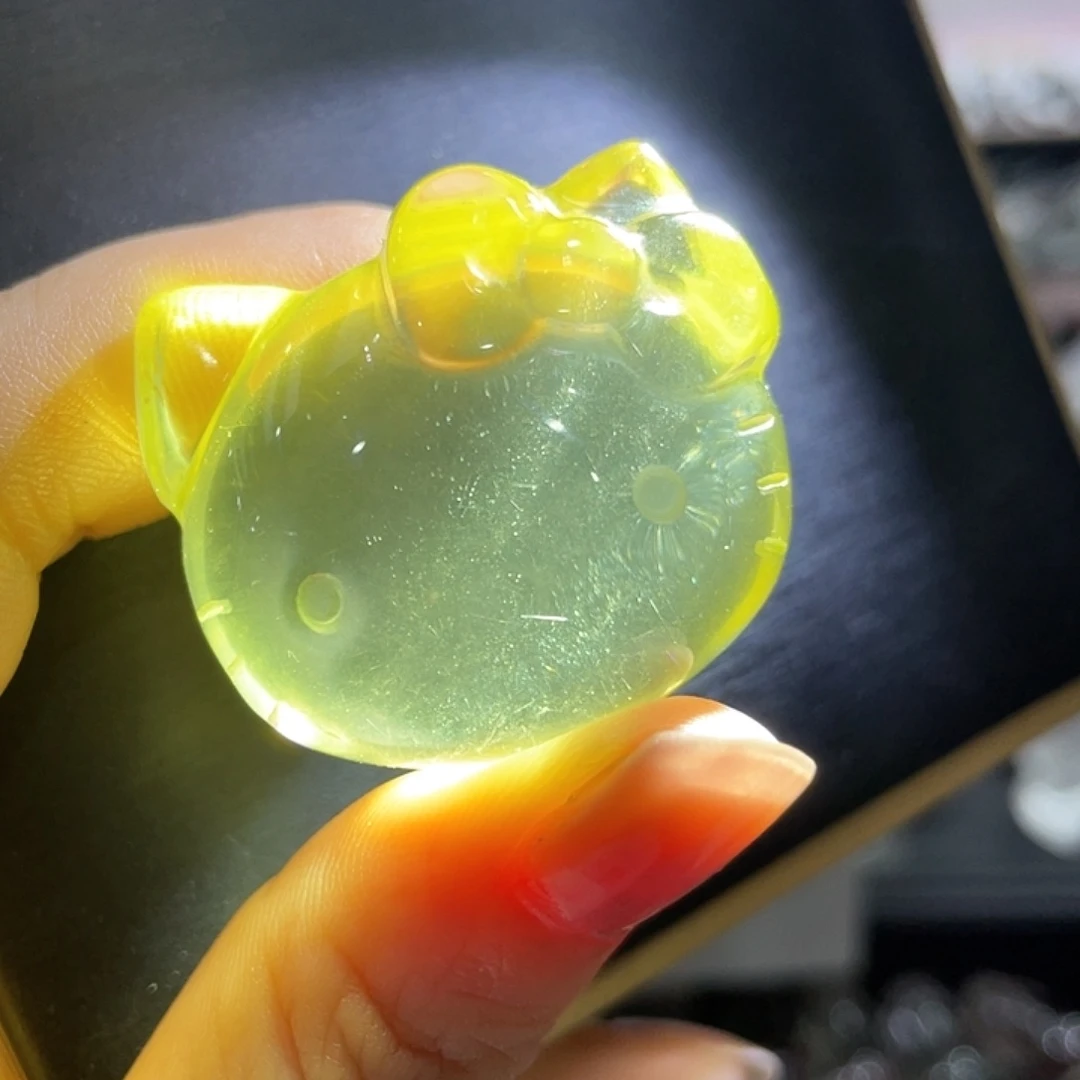 水晶未镶嵌珠宝半成品KT猫