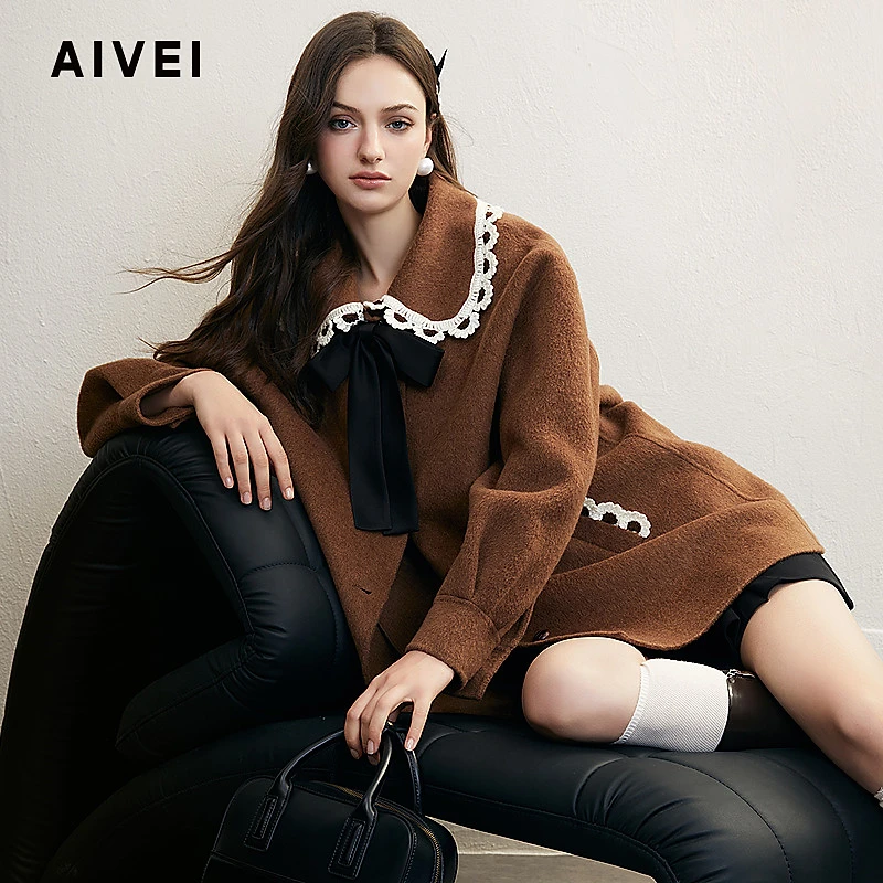 AIVEI艾薇美拉德编织花边绵羊毛双面呢R758401A