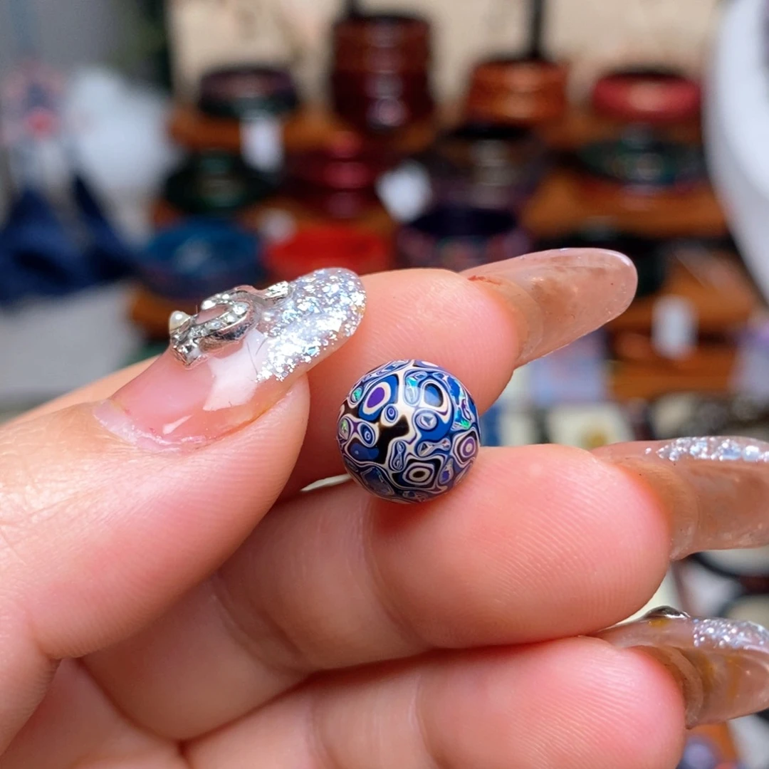 小*大漆10mm犀皮纹精品单珠