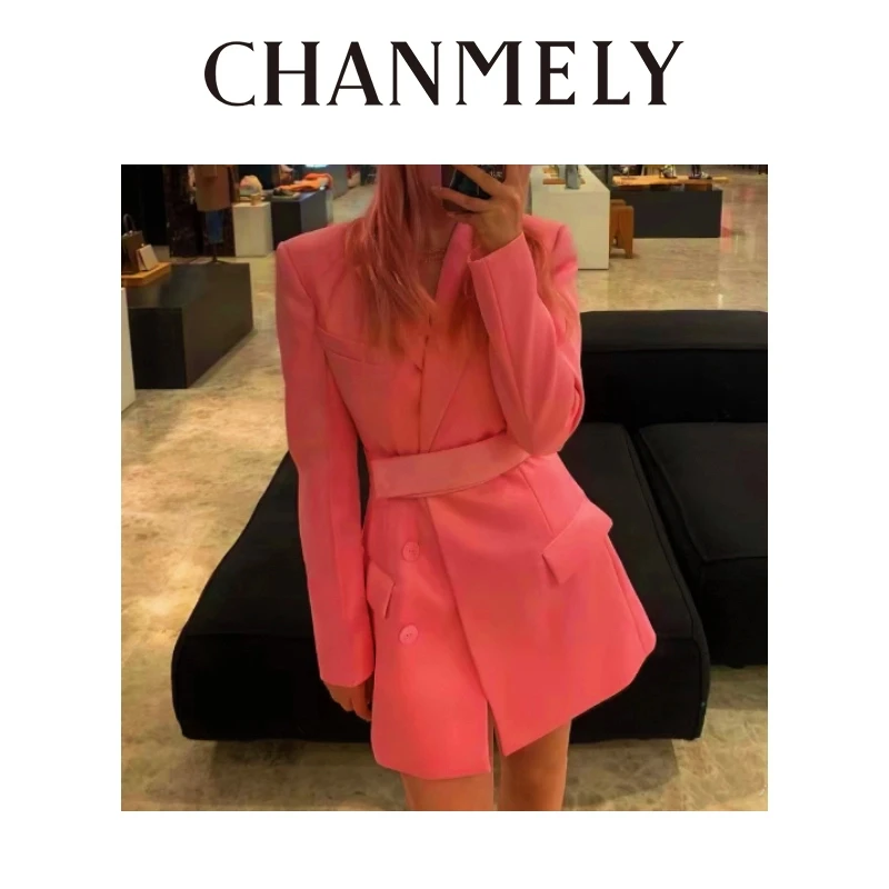 【CHANMITY】‘’刚柔并济‘’高级立体束腰剪裁显瘦西装023830
