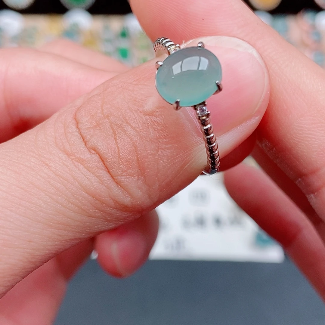 翡翠银S925镶嵌戒指