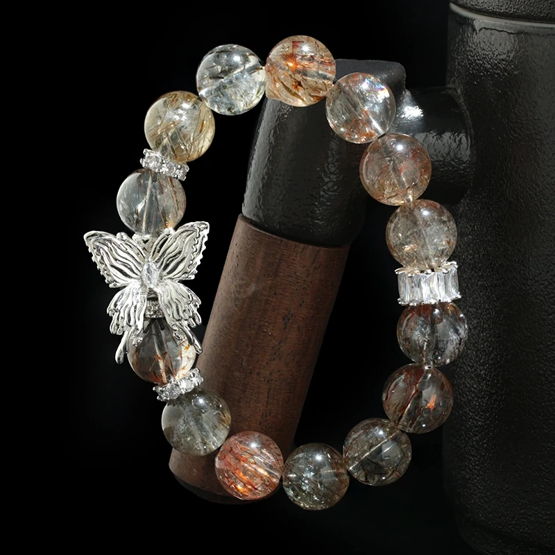 九福晶典 黑金超蝶恋花手链 JF91380