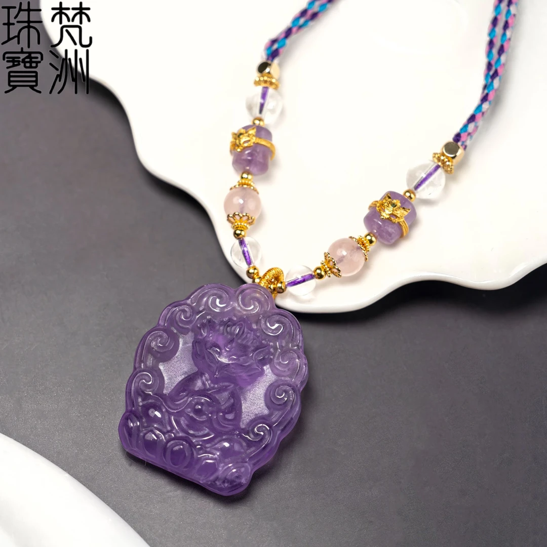 【梵洲】手工定制 九尾狐 紫水晶吊坠 FZD4946-H 多样性发一